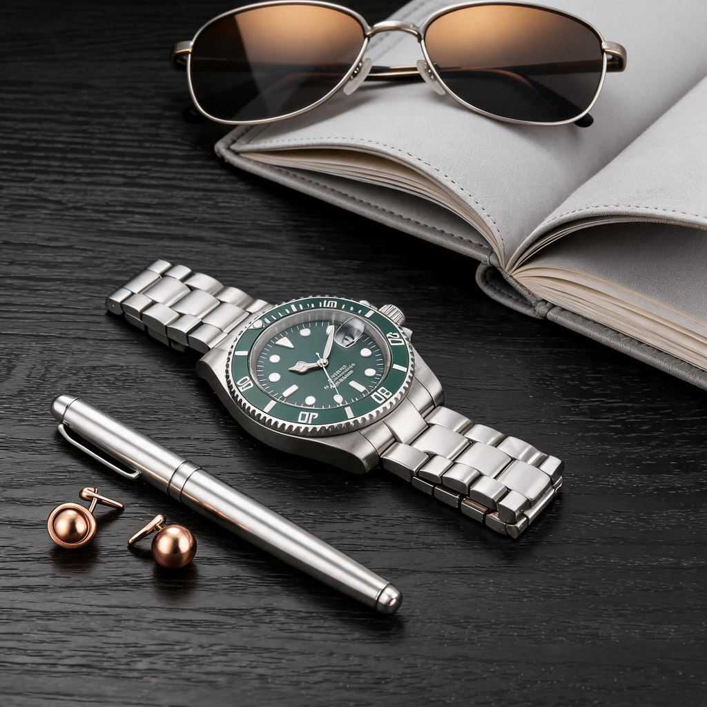 Men's Diver Watch, Green Dial & Bezel, 316L Stainless Steel Bracelet, 50M Water Resistant, Sapphire Crystal, Date Display, Classic Sport Automatic Wristwatch