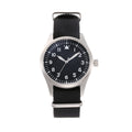 Men's Classic Pilot Aviator Watch Black Dial White Markers Stainless Steel Case NATO Nylon Strap