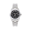 Men’s Silver Marine Master Diver Automatic Watch, 40mm Fluted Bezel Black Dial with Luminous Markers, Sapphire Crystal, Jubilee Bracelet Professional Diving Wristwatch